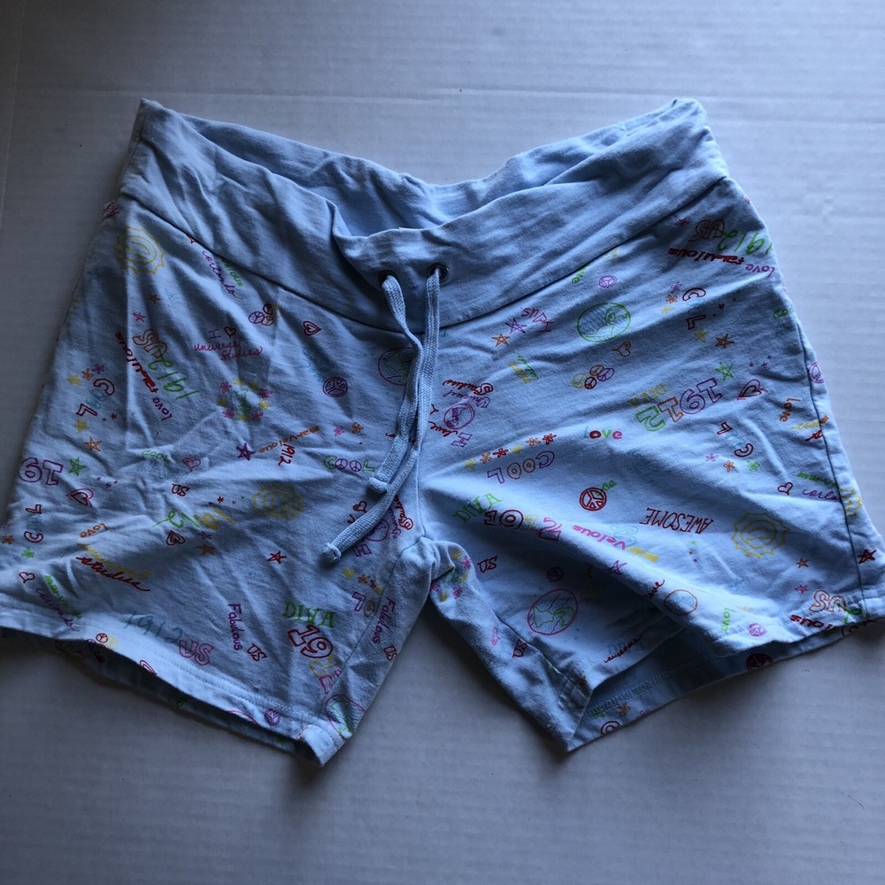 Universal Studios Blue Scribble Logo Shorts Peace Love Sz M A647